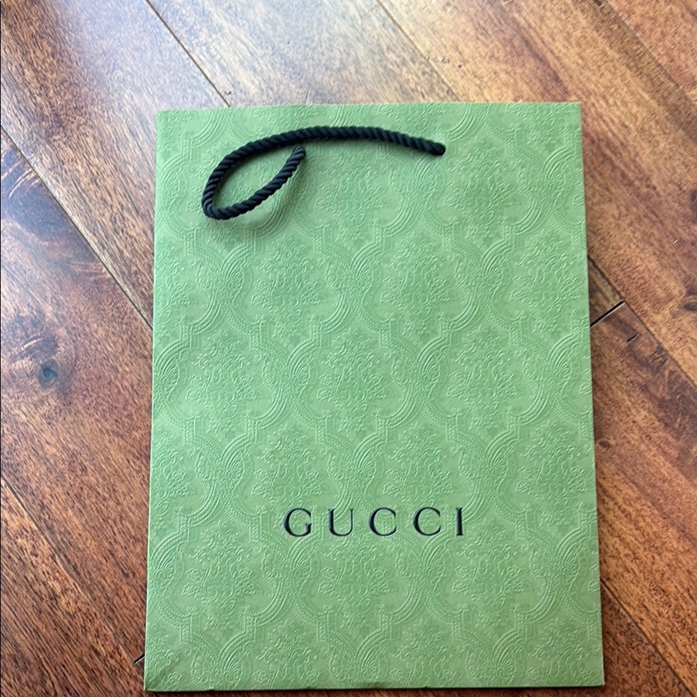 Gucci Green Embossed Shopping Bag